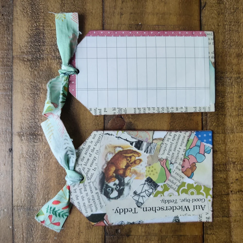 Handmade Junk Journal Tags Set - 7pc Vintage Ephemera Childrens Books